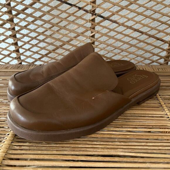Franco Sarto Bocca Slide Mules Hazelnut Leather Size 8 - Picture 1 of 9